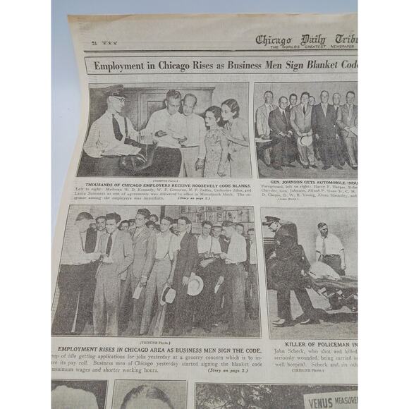 1933 Roosevelt Code Blanks Gen Johnson Automobile Industry Walter Chrysler Plane - Picture 3 of 16